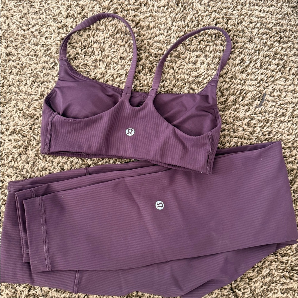 lululemon athletica Deep Purple Sports Bra and Leggings
